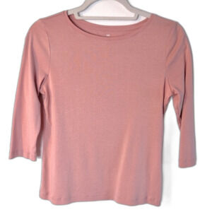 Talbots Petites Long Sleeve Top Peach Size PS